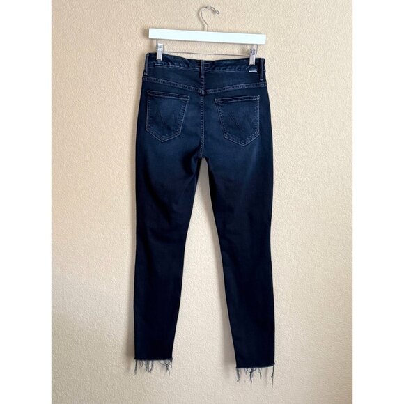 Mother Jeans High Waisted Looker Ankle Fray in Last Call Dark Wash - Picture 7 of 11